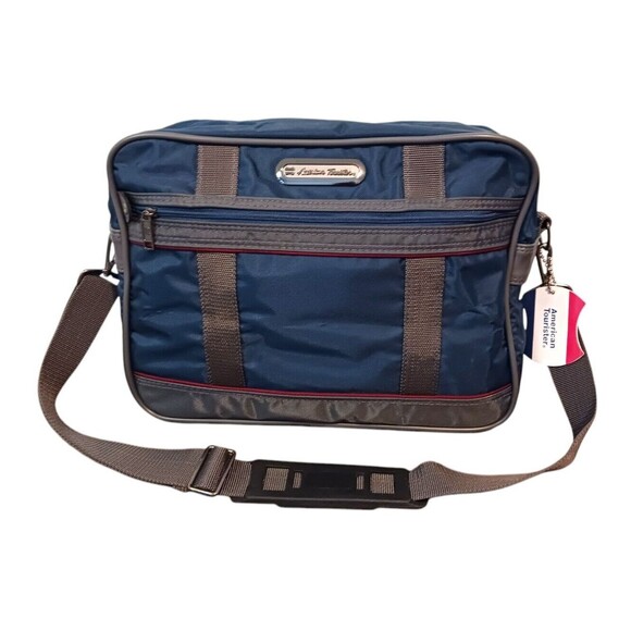 American Tourister Other - VTG American Tourister Blue Carry On Messenger Bag Shoulder Strap Luggage Travel